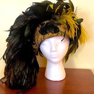 Elaborate Theatrical Feathered Costume Hat Shakespeare Very Well Made